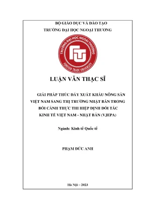 Giải pháp thúc đẩy xuất khẩu nông sản việt nam sang thị trường nhật bản trong bối cảnh thực thi hiệp định đối tác