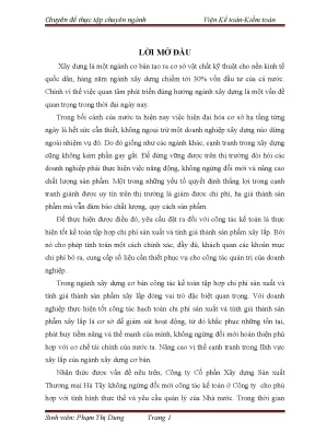Hoàn thiện kế toán chi phí sản xuất và tính giá thành sản phẩm trong công ty cổ phần xây dựng sản xuất thương mại hà tây
