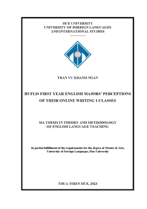 Nhận thức của sinh viên năm 1 chuyên ngành tiếng anh về các lớp học viết 1 trực tuyến tại trường đại học ngoại ngữ đại học huế