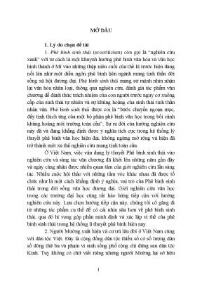 Cảm quan sinh thái trong văn học mường khảo sát qua mo đẻ đất đẻ nước và các tác phẩm văn học hiện đại tiêu biểu