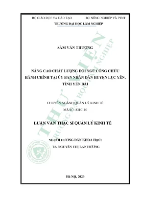 Nâng cao chất lượng đội ngũ công chức hành chính tại ủy ban nhân dân huyện lục yên tỉnh yên bái