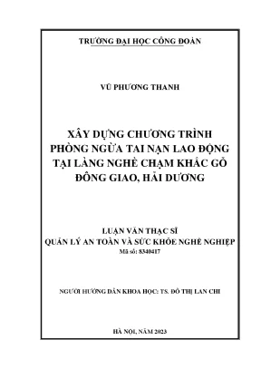 Xây dựng chương trình phòng ngừa tai nạn lao động tại làng nghề chạm khắc gỗ đông giao hải dương