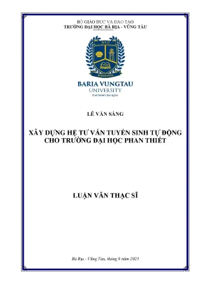 Xây dựng hệ tư vấn tuyển sinh tự động cho trường đại học phan thiết