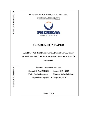Nghiên cứu đặc điểm ngữ nghĩa của các động từ hành động trong những bài diễn văn tại hội nghị thượng đỉnh về biến đổi khí hậu cop 26