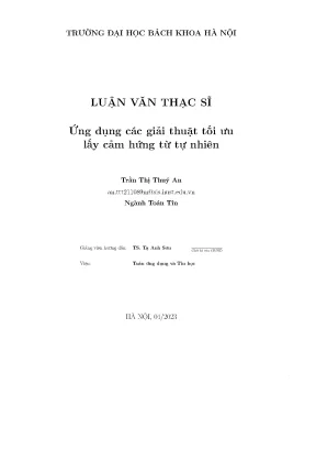 Ứng dụng các giải thuật tối ưu lấy cảm hứng từ tự nhiên