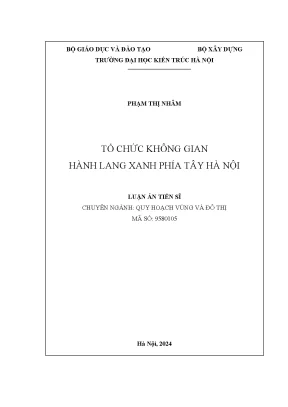 Tổ chức không gian hành lang xanh phía tây hà nội
