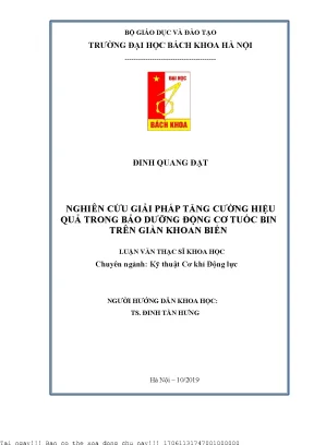 Nghiên ứu giải pháp tăng ường hiệu quả trong bảo dưỡng động ơ tuố bin trên giàn khoan biển