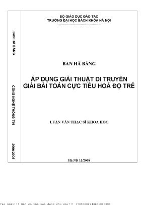 Áp dụng giải thuật di truyền giải bài toán ự tiểu hoá độ trễ