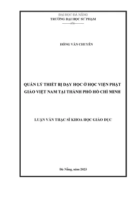 Quản lý thiết bị dạy học ở học viện phật giáo việt nam tại thành phố hồ chí minh