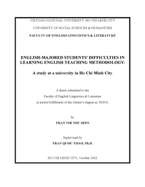 English majored studentsdifficulties in learning english teaching methodology a study at a university in ho chi minh