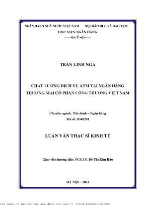 Chất lượng dịch vụ atm tại ngân hàng thương mại cổ phần công thương việt nam