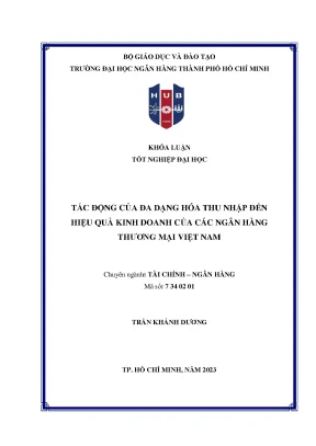 Tác động của đa dạng hoá thu nhập đến hiệu quả kinh doanh của các ngân hàng thương mại cổ phần việt nam