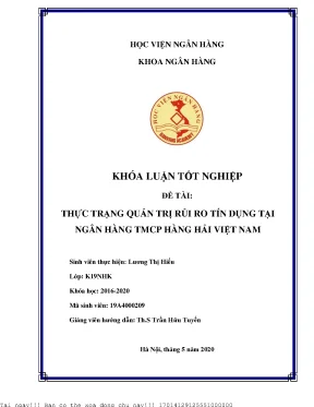 Thực trạng quản trị rủi ro tín dụng tại ngân hàng tmcp hàng hải việt nam