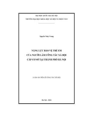 Năng lực bảo vệ trẻ em của người làm công tác xã hội cấp cơ sở tại thành phố hà nội