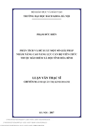 Phân tíh và đề xuất một số giải pháp nhằm nâng ao năng lự án bộ viên hứ thuộ bảo hiểm xã hội tỉnh hòa bình