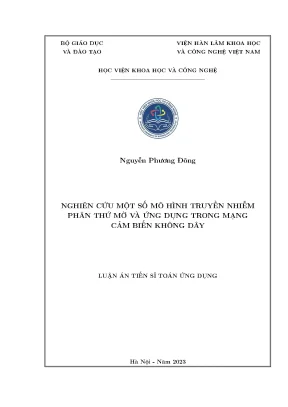 Nghiên cứu một số mô hình truyền nhiễm phân thứ mờ và ứng dụng trong mạng cảm biến không dây
