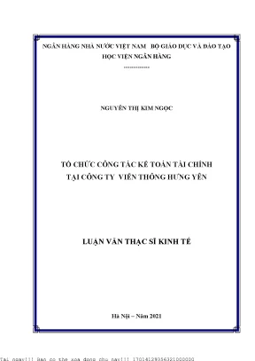 Tổ chức công tác kế toán tài chính tại công ty viễn thông hưng yên