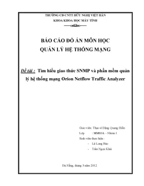 Tìm hiều giao thức snmp và phần mềm quản lý hệ thống mạng orion netflow traffic analyzer