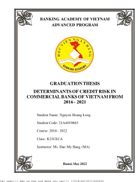 Determinants of credit risk in commercial banks of vietnam from 2016 2021
