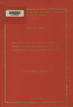 Giải pháp nâng cao chất lượng dịch vụ thanh toán của ngân hàng thương mại cổ phần đầu tư và phát triển việt nam