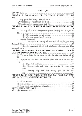Nghiên cứu tính toán kết cấu cầu cong đuờng sắt đô thị
