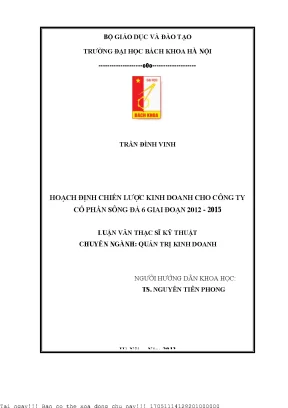 Hoạh định chiến lược kinh doanh cho công ty cổ phần sông đà 6 giai đoạn 2012 2015