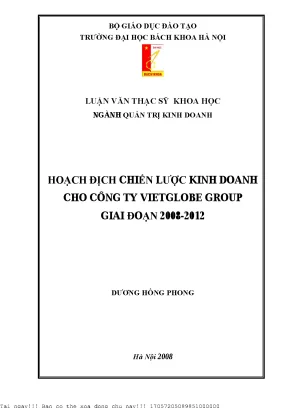 Hoạh định hiến lượ kinh doanh ho công ty vietglobe group giai đoạn 2008 2012