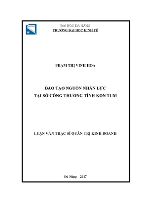 Đào tạo nguồn nhân lực tại sở công thương tỉnh kon tum