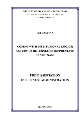 Coping with institutional logics a study of returnee entrepreneurs in vietnam
