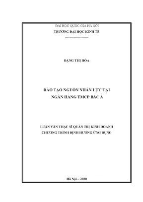 Luận văn thạc sĩ quản trị kinh doanh đào tạo nguồn nhân lực tại ngân hàng tmcp bắc á
