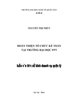 Hoàn thiện tổ chức kế toán tại trường đại học fpt