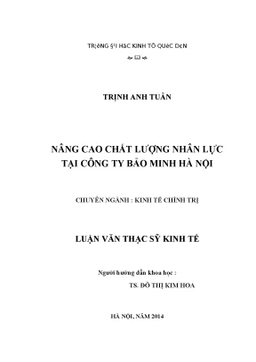 Nâng cao chất lượng nhân lực tại công ty bảo minh hà nội