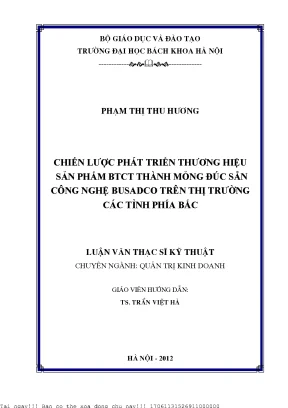 Chiến lượ phát triển thương hiệu sản phẩm btct thành mỏng đú sẵn ông nghệ busado trên thị trường á tỉnh phía bắ