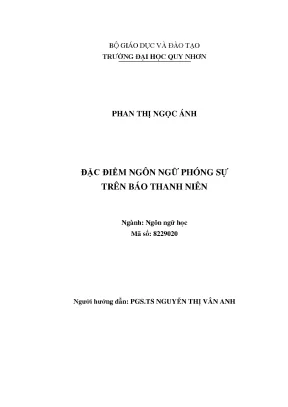 Đặc điểm ngôn ngữ phóng sự trên báo thanh niên