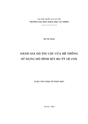 Luận văn thạc sĩ đánh giá độ tin cậy của hệ thống sử dụng mô hình rủi ro tỷ lệ cox