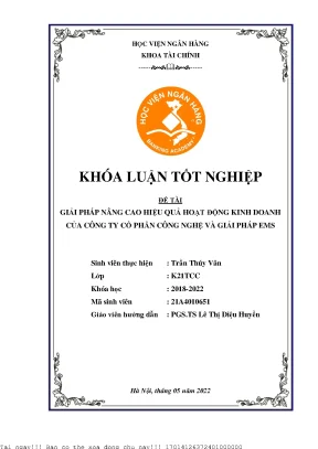 Giải pháp nâng cao hiệu quả hoạt động kinh doanh công ty cổ phần công nghệ và giải pháp ems