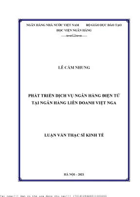 Phát triển dịch vụ ngân hàng điện tử tại ngân hàng liên doanh việt nga