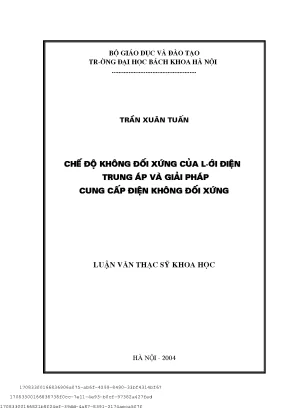 Chế độ không đối xứng ủa lưới điện trung áp và giải pháp ung ấp điện không đối xứng