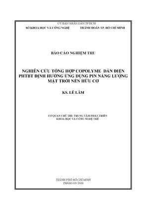 Nghiên cứu tổng hợp copolyme dẫn điện phtbt định hướng ứng dụng pin năng lượng mặt trời nền hữu cơ