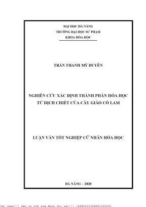 Nghiên cứu xác định thành phần hóa học từ dịch chiết của cây giảo cổ lam
