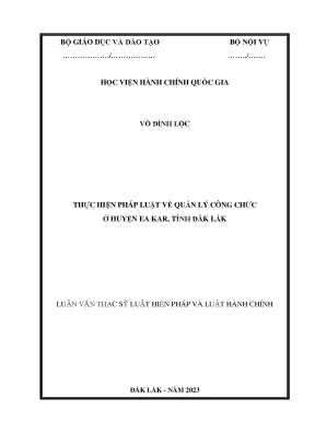 Thực hiện pháp luật về quản lý công chức ở huyện ea kar tỉnh đắk lắk