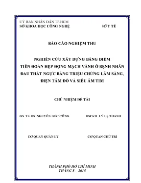 Nghiên cứu xây dựng bảng điểm tiên đoán hẹp động mạch vành ở bệnh nhân đau thắt ngực bằng triệu chứng lâm sàng điện tâm đồ và siêu âm tim