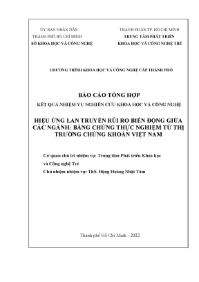 Hiệu ứng lan truyền rủi ro biến động giữa các ngành bằng chứng thực nghiệm từ thị trường chứng khoán việt nam