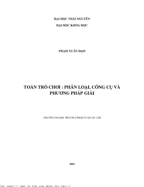 Toán trò chơi phân loại công cụ và phương pháp giải