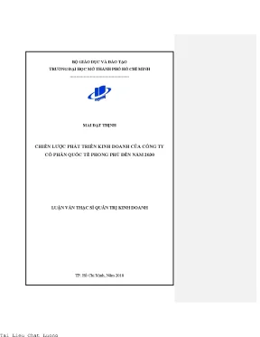 Chiến lược phát triển kinh doanh của công ty cổ phần quốc tế phong phú đến năm 2030
