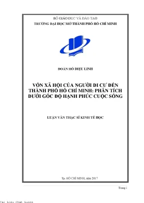 Vốn xã hội của người di cư đến thành phố hồ chí minh phân tích dưới góc độ hạnh phúc cuộc sống
