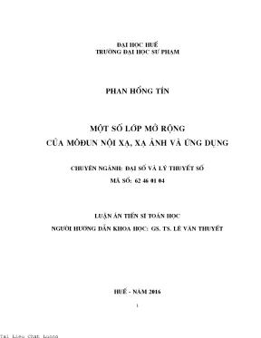 Một số lớp mở rộng của mô đun nội xạ xạ ảnh và ứng dụng