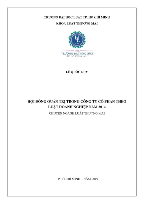 Hội đồng quản trị trong công ty cổ phần theo luật doanh nghiệp năm 2014