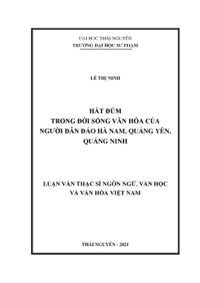 Hát đúm trong đời sống văn hóa của người dân đào hà nam quảng yên quảng ninh