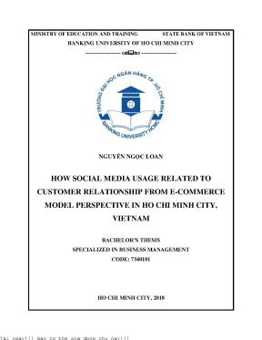 How social media usage related to customer relationship from e commerce model perspective in ho chi minh city vietnam 2018
